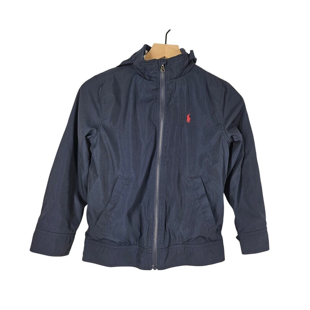 POLO RALPH LAUREN BOYS WINDBREAKER – NAVY BLUE – SIZE 8 (SMALL) – ZIP-UP